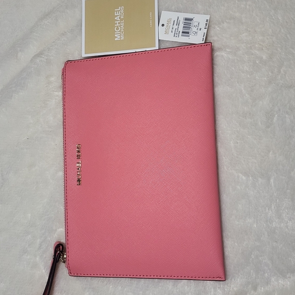 Michael Kors Pink Saffiano Leather Wristlet - Picture 6 of 9